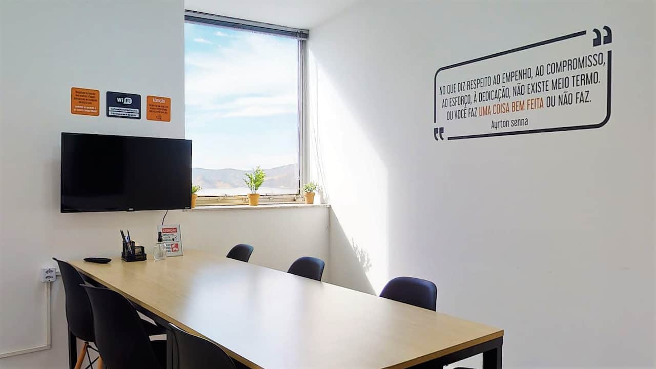 Sala de Reunião 1 Coworking na Cinelândia Centro do Rio de Janeiro